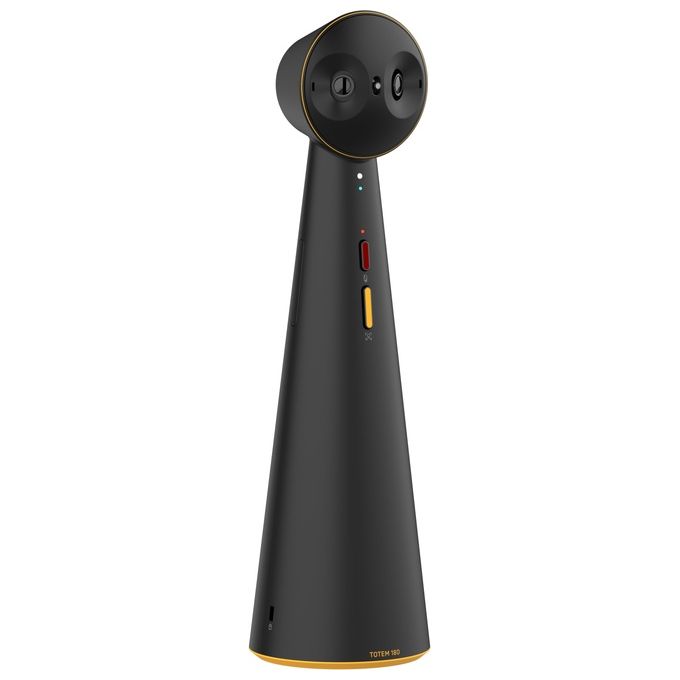 Ipevo 5-910-2-08-00 TOTEM 180 Telecamera per conferenze 4K 180° con AI Auto Framing e microfoni omnidirezionali colore Nero e Blu