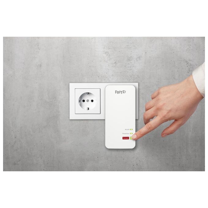 FRITZ! 20003038 Powerline 1240 AX Kit Adattatori Powerline Wi-Fi 6 1200 Mbit-s Gigabit Ethernet HomePlug AV2 2 pz colore Bianco