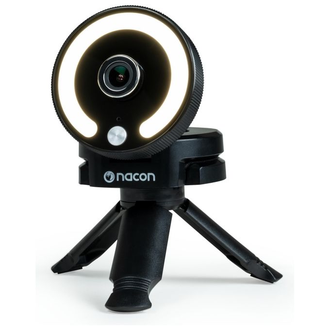 Nacon PCWEBCAMRL Webcam Full HD 1080p Streaming per PC Anello Luminoso Filtro Privacy USB-C colore Nero