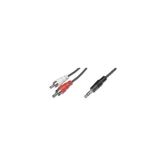 Digitus cavo stereo per collegamento casse-pc - 1 connettore 3,5 mm.- 2 connettori cinch (rca) maschio mt.10 (ak 243 10m)