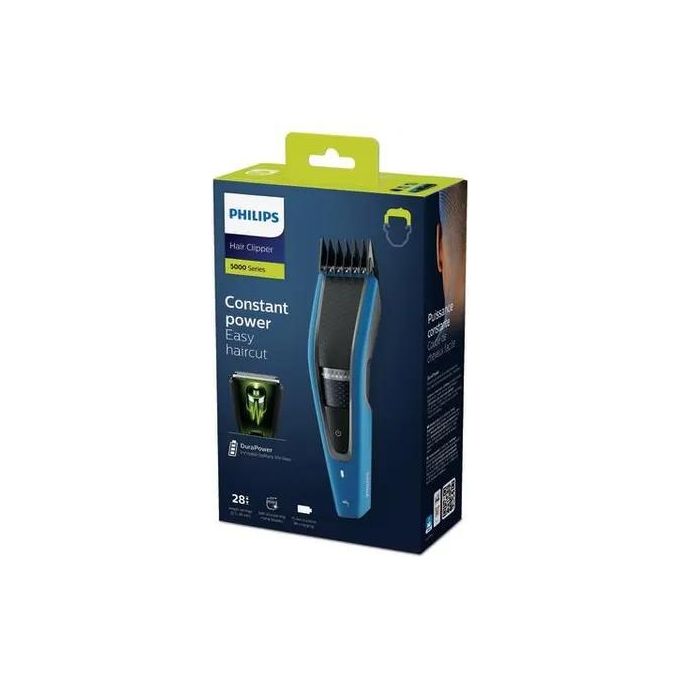 Philips HC5612-15 Serie 5000 Tagliacapelli Lavabile Lame Acciaio Inox 28 Lunghezze 75 min colore Nero Blu