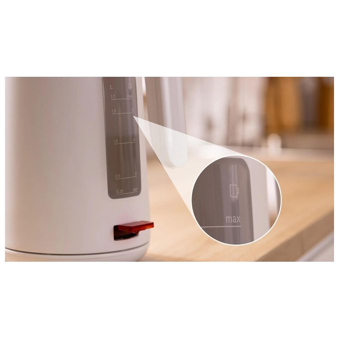 BOSCH TWK2M161 MyMoment Bollitore Elettrico 1,7 L 2400 W Base Girevole Spegnimento Automatico Protezione Surriscaldamento colore Bianco