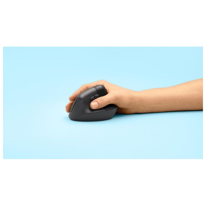 Logitech 910-006473 Lift Mouse Ergonomico Verticale Wireless Bluetooth Logi Bolt USB 4 Tasti Clic Silenziosi 4000 DPI colore Grafite