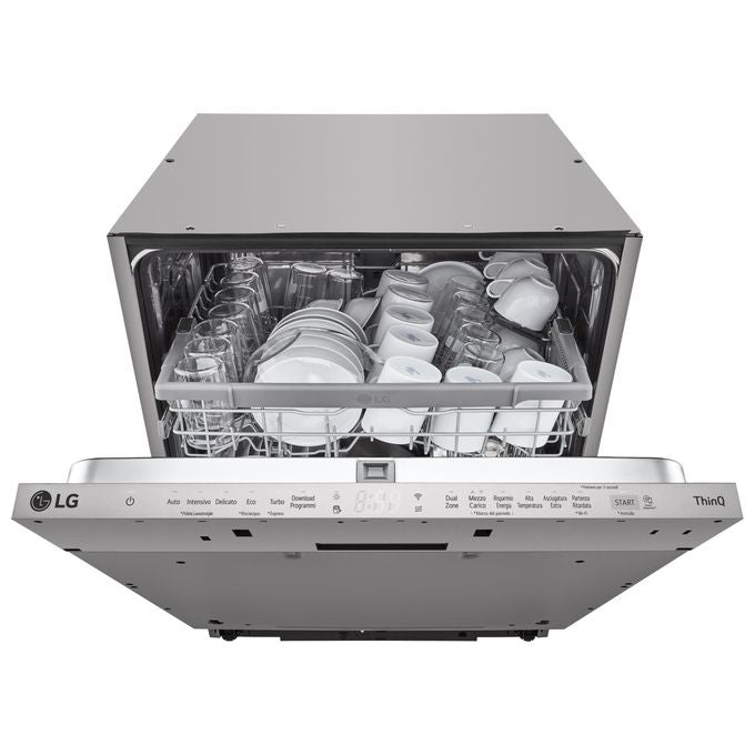 LG DB242TX Serie 2 Lavastoviglie Incasso 14 coperti Classe D QuadWash Wi-Fi EasyRack+ (55x60x82 cm) colore Noble Steel