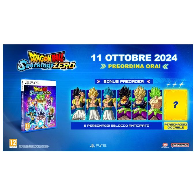 Bandai Namco Dragon Ball Sparking! Zero Gioco PS5 Azione Lotta PEGI 12 Testo Italiano