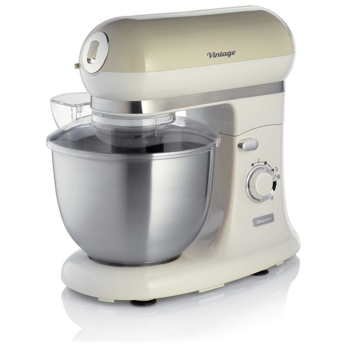 Ariete 1588 Vintage Impastatrice Planetaria Capacita' 5,5 Litri Potenza 2400W 7 velocita' Beige-Bianco