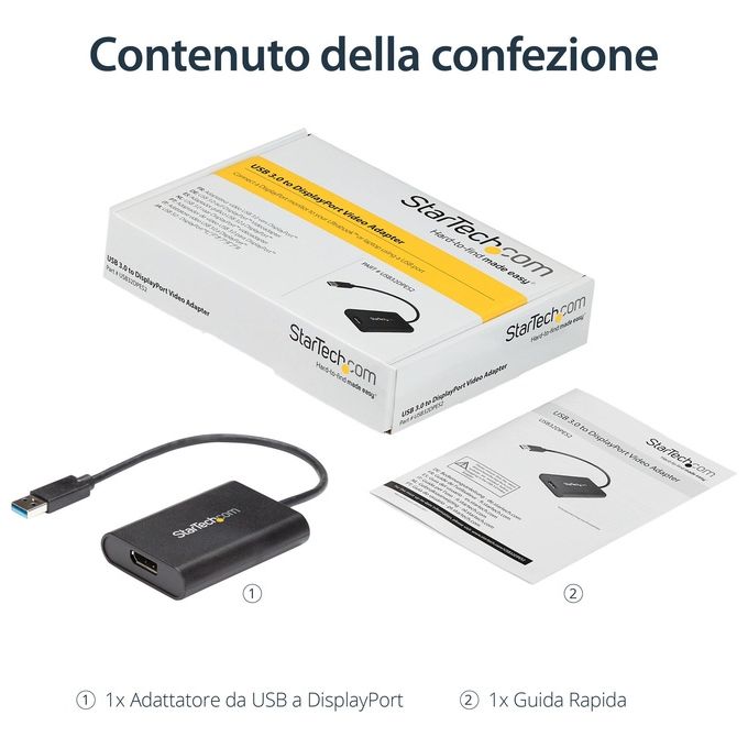 Startech Adattatore Usb a Displayport Usb 3.0 4K 30hz Usb a Dp