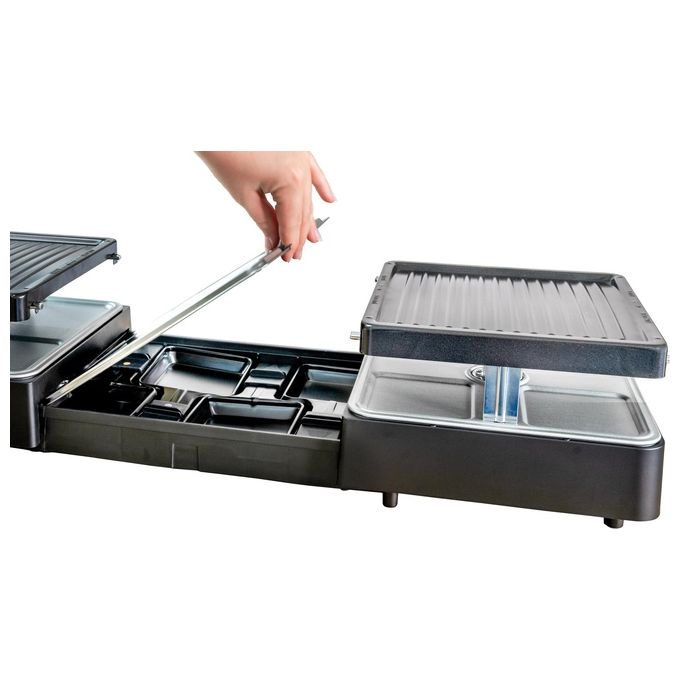 Unold 48755 Griglia per Raclette 8 persone 1300 W Piastre Antiaderenti in Ghisa colore Nero