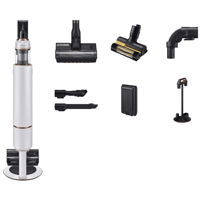 Samsung VS20B95823W BESPOKE Jet Plus Pet Aspirapolvere a bastone Senza Fili Multiciclonica 0.5 L 210 W 60 min 86 dB colore Bianco Nero