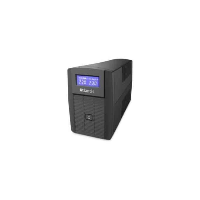 Atlantis A03-HP1003 Gruppo di Continuita' UPS Line Interactive Onda Sinusoidale Pura 800VA 480W AVR Display LCD USB-HID 2 Schuko Batteria 12V 9Ah