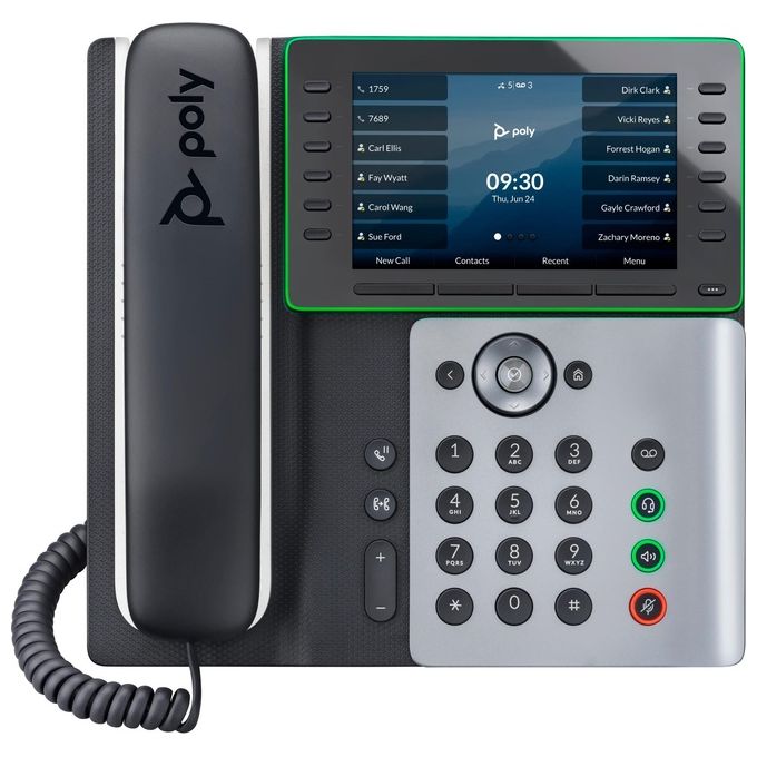 HP Poly 82M91AA Poly Edge E550 Telefono IP 12 tasti di linea programmabili display 5 pollici Wi-Fi Bluetooth NFC PoE colore Nero
