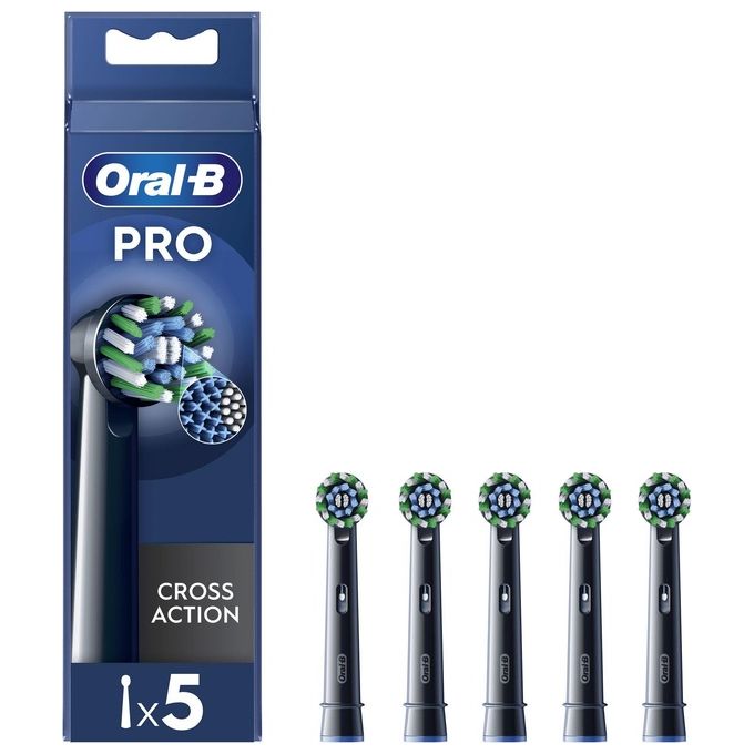 Oral-B EB50 Pro CrossAction Testine di Ricambio per Spazzolino Elettrico 5 pezzi colore Nero