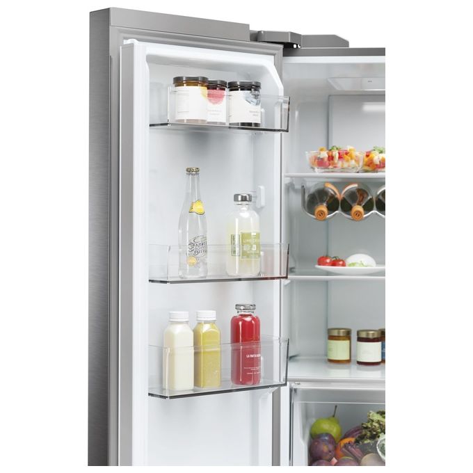 Haier HCR5919ENMP Cube 90 Serie 5 Frigorifero Americano 4 Porte 528 L 190 cm Classe E 38 dB Total No Frost colore Platino Inox