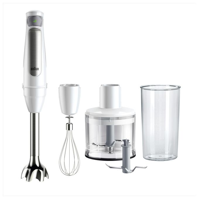 Braun MQ7035IW MultiQuick 7 Frullatore ad immersione 1000W PowerBell Vplus tritatutto 0,5L bicchiere 0,6L frusta colore Bianco