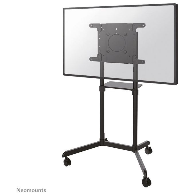 Neomounts NS-M1250BLACK Carrello TV 37-70'' Rotazione 90° Inclinazione Regolabile 4 Ruote con Freno Mensola Integrata VESA 200x200-600x400 mm Peso Max 70 Kg colore Nero