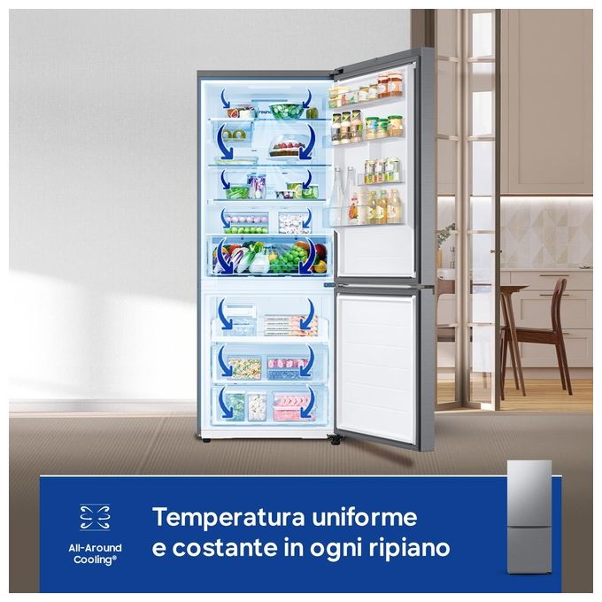 Samsung RB50DG602ES9 F1rst75 Frigorifero Combinato 508 L 192 cm Classe E 35 dB Total No Frost Wi-Fi SpaceMax colore Acciaio Inox