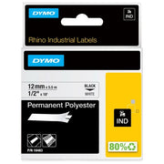 Dymo Cf 5 nastri Da 12mmx5.5m Poliestere Nero Bianco