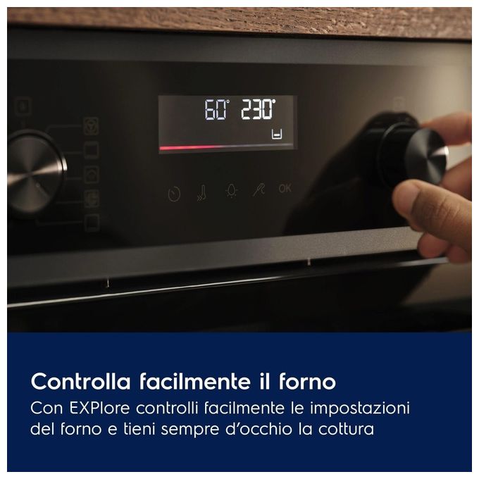Electrolux KODDP66X SurroundCook 500 Forno da incasso Elettrico Multifunzione 72 L Classe A+ Pirolitico SteamBake 45 Programmi (59x60x57 cm) colore Nero