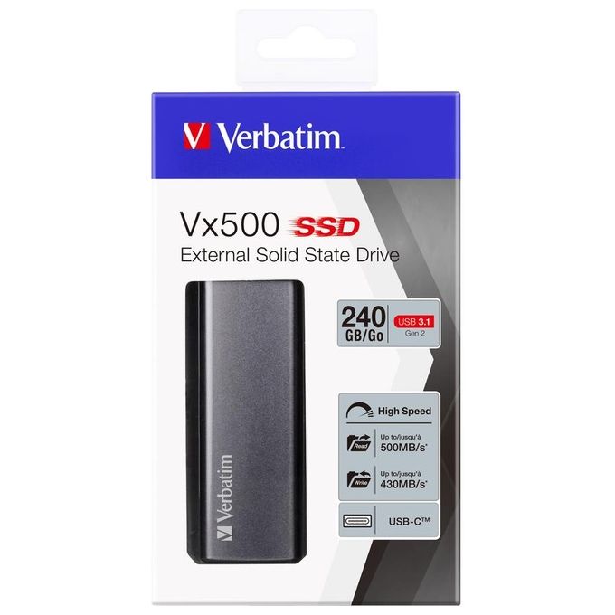 VERBATIM 47442-VERB Vx500 Ssd Esterno 240Gb Usb 3.1