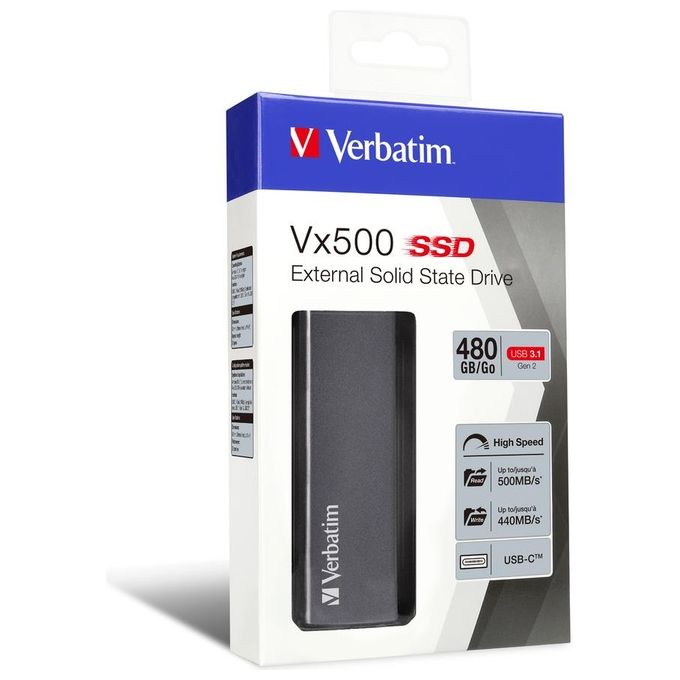 VERBATIM 47443-VERB Vx500 Ssd Esterno 480Gb Usb 3.1