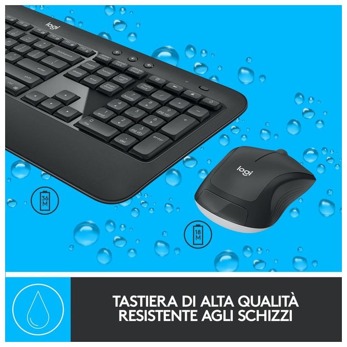 Logitech MK540 Advanced Set mouse e tastiera wireless 2.4 GHz QWERTY italiano