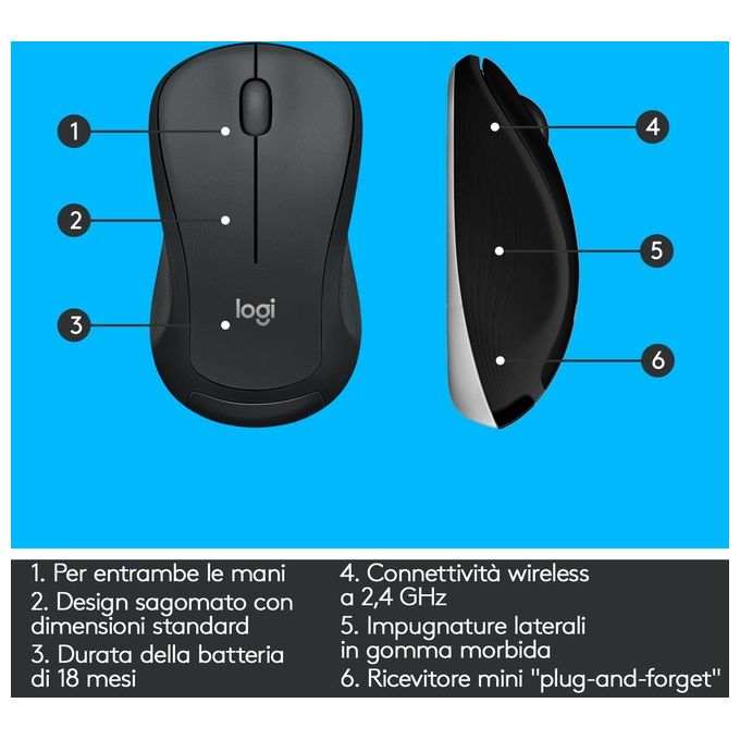 Logitech MK540 Advanced Set mouse e tastiera wireless 2.4 GHz QWERTY italiano