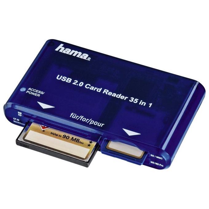 Hama Lettore di Schede Blu 35 in 1 Usb 2.0