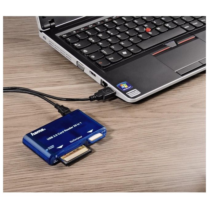 Hama Lettore di Schede Blu 35 in 1 Usb 2.0