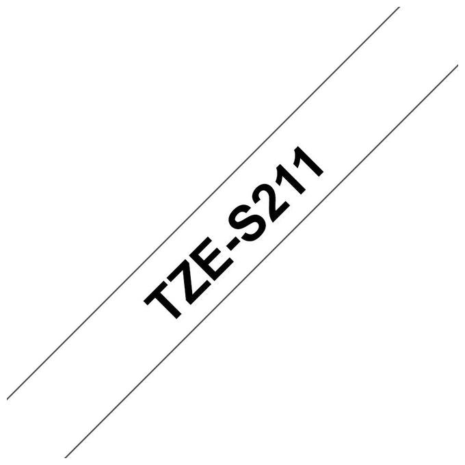 Brother Nastro 6mm Nera Bianco Ades Resis