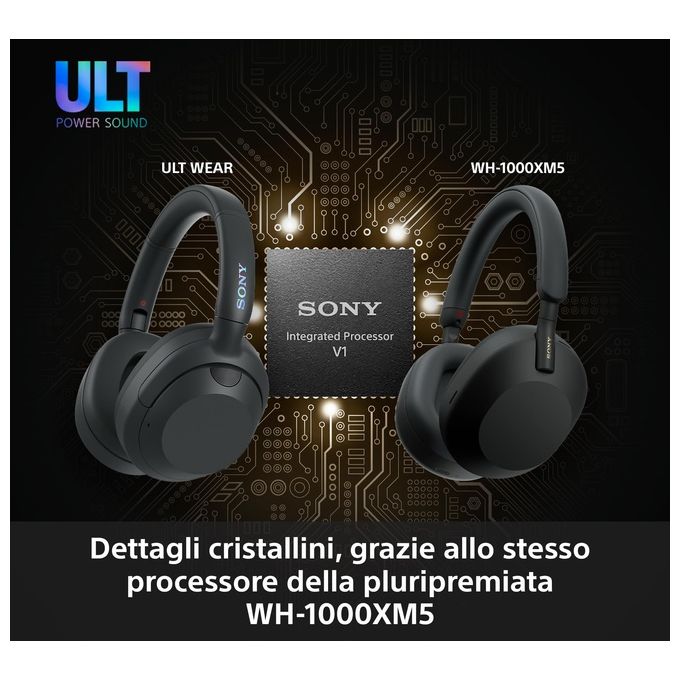 Sony WHULT900NH ULT WEAR Cuffie a Padiglione Wireless Bluetooth 5.2 Noise Cancelling ANC Autonomia 30 ore colore Forest Gray