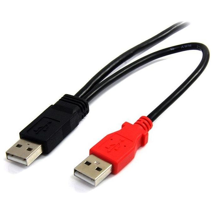 StarTech.com Cavo a doppia alimentazione per disco rigido esterno HDD a splitter Y - cavo USB A a mini B da 1,8m