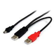 StarTech.com Cavo a doppia alimentazione per disco rigido esterno HDD a splitter Y - cavo USB A a mini B da 1,8m