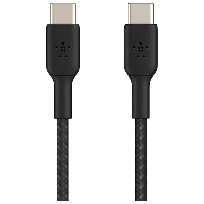 Belkin BoostCharge Cavo Intrecciato da USB-C a USB-C da 0.15 Metri Nero