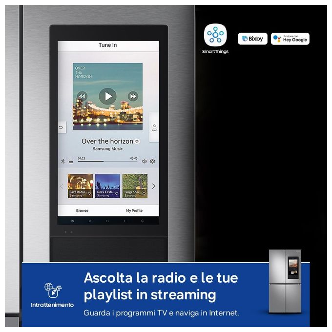 Samsung RF65DG9H0ESREF Family Hub Frigorifero 4 Porte 636 L 183 cm Classe E 37 dB Total No Frost Wi-Fi colore Inox Spazzolato
