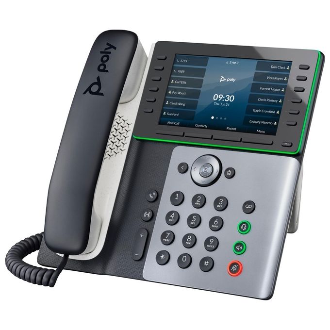 HP Poly 82M91AA Poly Edge E550 Telefono IP 12 tasti di linea programmabili display 5 pollici Wi-Fi Bluetooth NFC PoE colore Nero