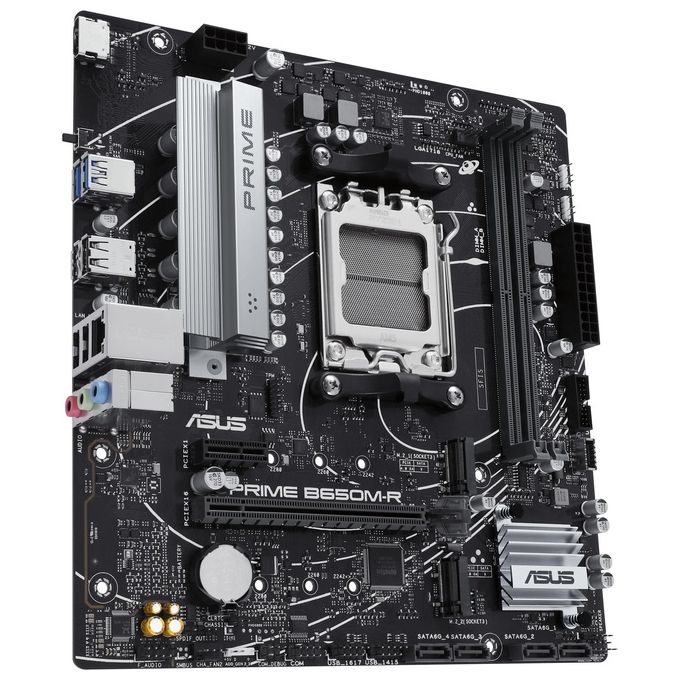 ASUS 90MB1H30-M0EAY0 PRIME B650M-R Scheda Madre Micro ATX Socket AM5 DDR5 2 Slot M.2 PCIe 4.0 Ethernet 2.5Gb USB 3.2 Gen1 HDMI Audio 7.1 canali colore Nero