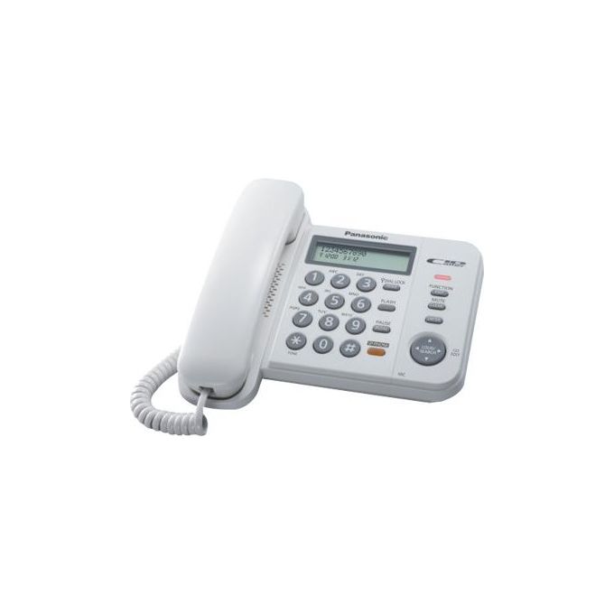 Panasonic KX-TS580EX1 telefono a filo con display LCD ID chiamante Vivavoce e rubrica Bianco