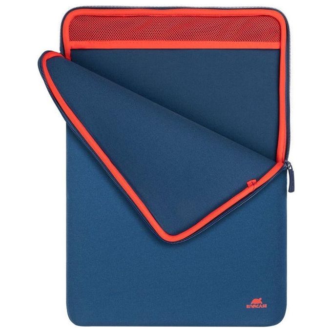 Rivacase Custodia Antishock per Laptop 13.3''-14'' Zip Verticale Blu Scuro