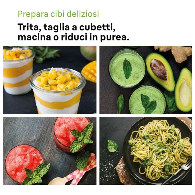 Braun MQ7035IW MultiQuick 7 Frullatore ad immersione 1000W PowerBell Vplus tritatutto 0,5L bicchiere 0,6L frusta colore Bianco