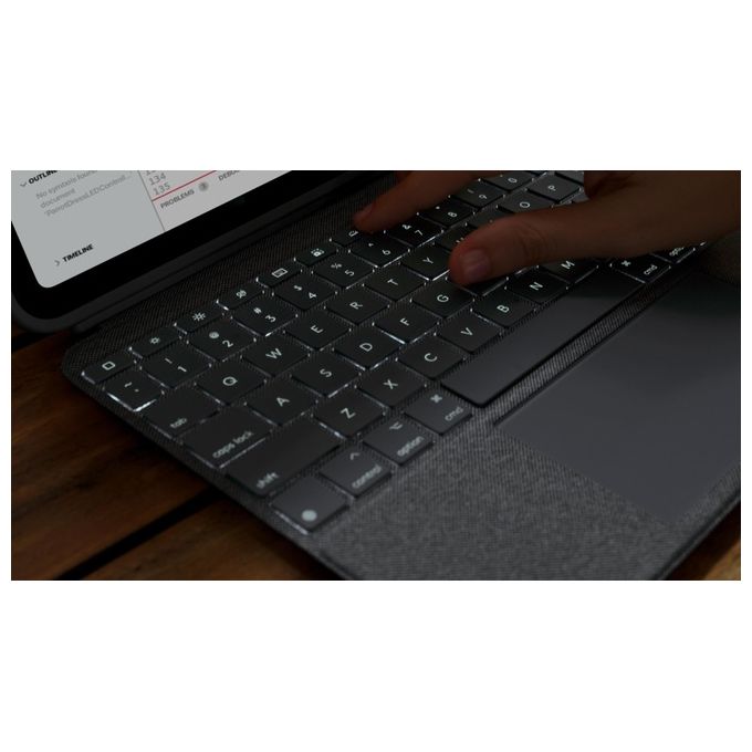 Logitech 920-011438 Combo Touch Custodia con Tastiera e Trackpad per iPad 10a Generazione QWERTY Italiano Smart Connector colore Grigio
