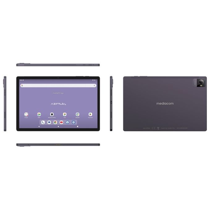 Mediacom M-SP1AZ48 SmartPad Azimut 4 Tablet 10.5'' 8 GB RAM 128 GB 4G LTE Octa Core Android 13 colore Grigio