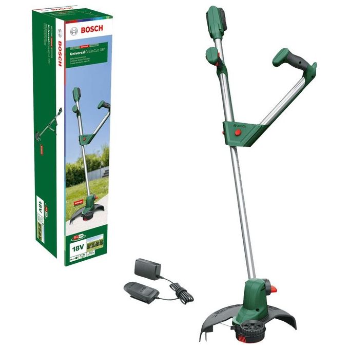 Bosch 06008C1D03 Universal GrassCut 18V-260 Decespugliatore e tagliabordi 2 in 1 Batteria 18 V 2 Ah Tecnologia Ioni di Litio colore Nero Verde