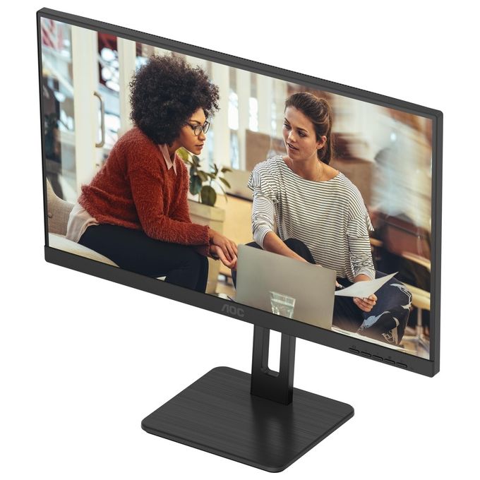 AOC U27E3UF Monitor PC 27'' IPS 4K UHD 3840x2160 60 Hz Adaptive Sync Altoparlanti Hub USB 3.2 Regolazione Altezza colore Nero
