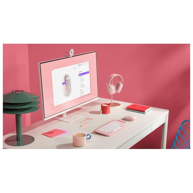 Logitech 910-007413 POP Mouse Universale Ambidestro Ottico 4000 DPI Bluetooth Clic Silenzioso 10 m colore Rosa