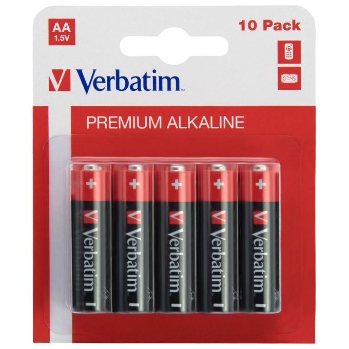 Verbatim Batterie Alcaline Stilo AA 10 Pezzi