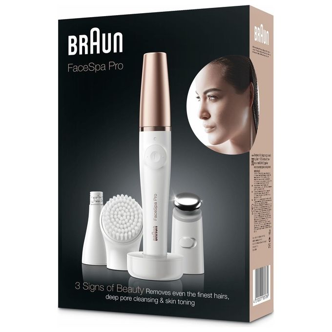 Braun FaceSpa Pro 911 Epilatore Viso Bianco-Oro