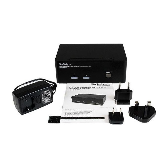 StarTech Switch KVM USB doppio DisplayPort 2 porte con audio e hub USB 2.0