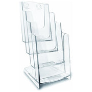 Arda 70A64 Portadepliant Modulare Multipla per Banco o Parete in Plastica Trasparente Formato 1-3 A4
