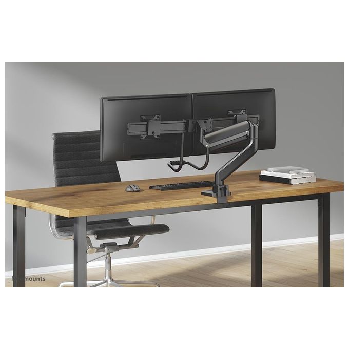 Neomounts DS75-450BL2 Braccio per Monitor 2 Schermi 17-32'' Regolabile Altezza Profondita' Rotazione 360° con Molla a Gas e Blocco 180° colore Nero
