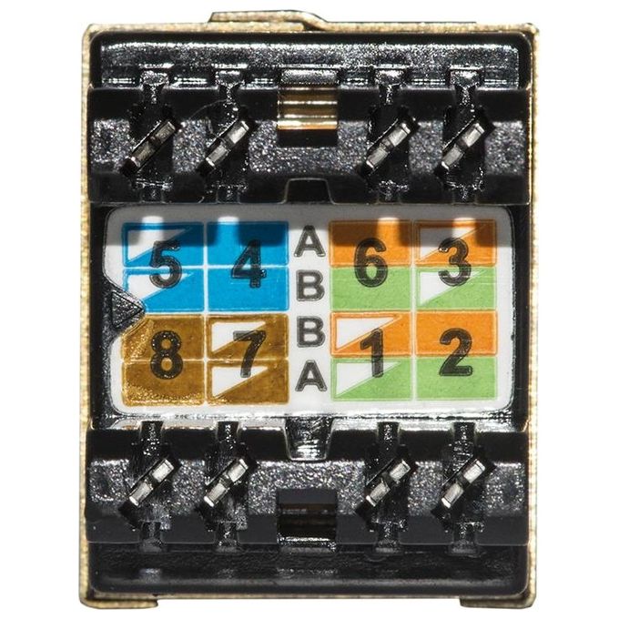 Link inserto jack schermato rj45 8 poli cat 5e 180° per reti